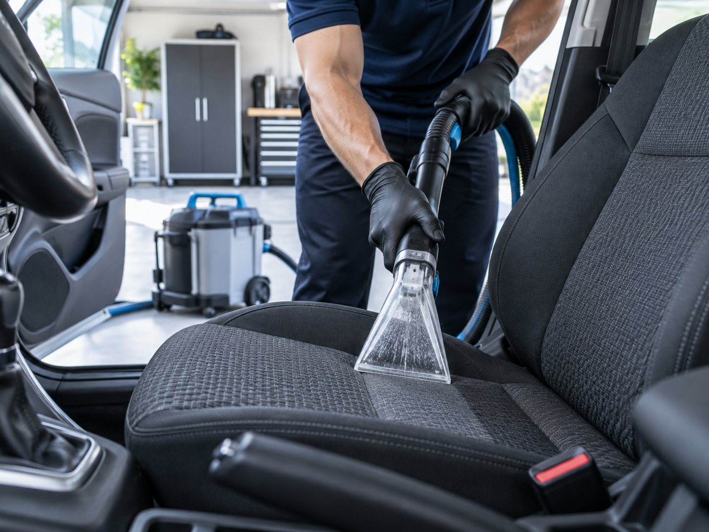 Higienização profissional do banco de um carro